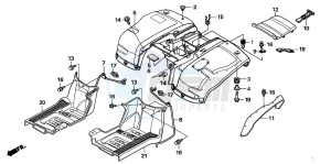 TRX250TM FOURTRAX RECON drawing REAR FENDER ('05)