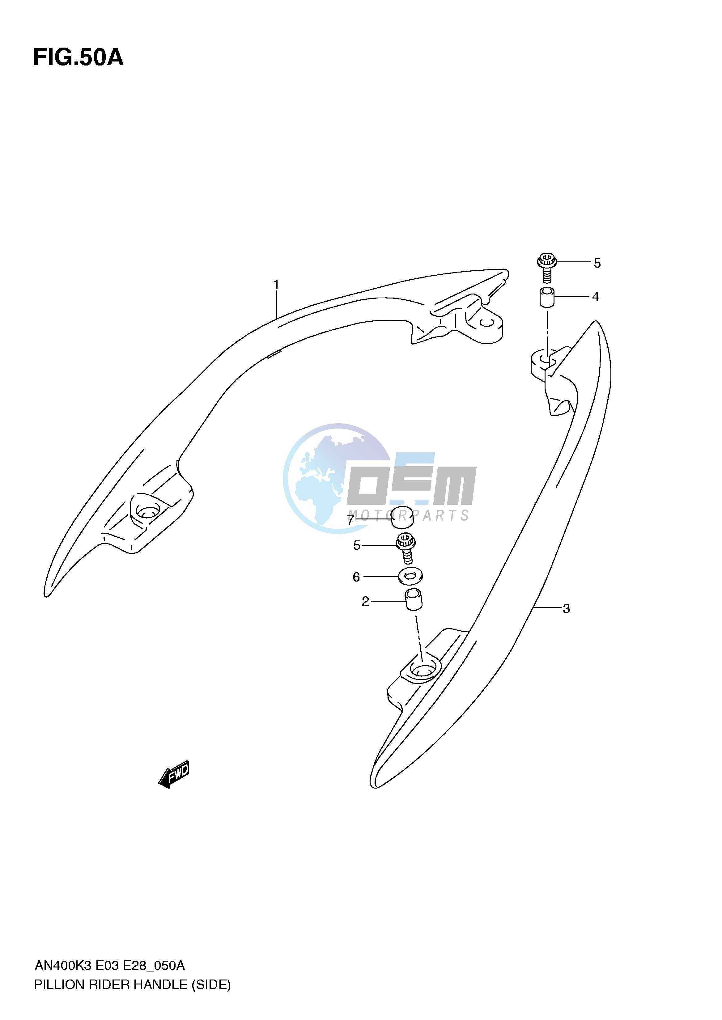 PILLION RIDER HANDLE (SIDE)(MODEL K4)