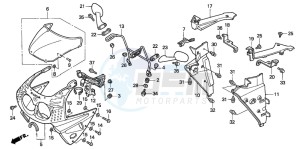 CBR900RR FIRE BLADE drawing UPPER COWL (1)