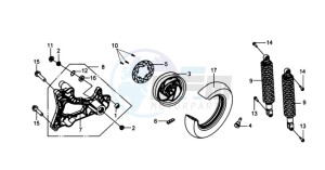 GTS 125 drawing REAR WHEEL / REAR SUSPENSION