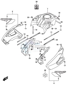 DL1000A drawing FUEL TANK COVER (DL1000AL8 E21) (FOR YU1)