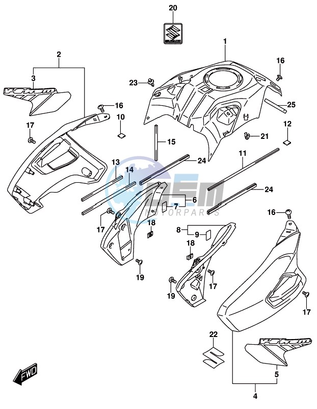 FUEL TANK COVER (DL1000AL8 E21) (FOR YU1)