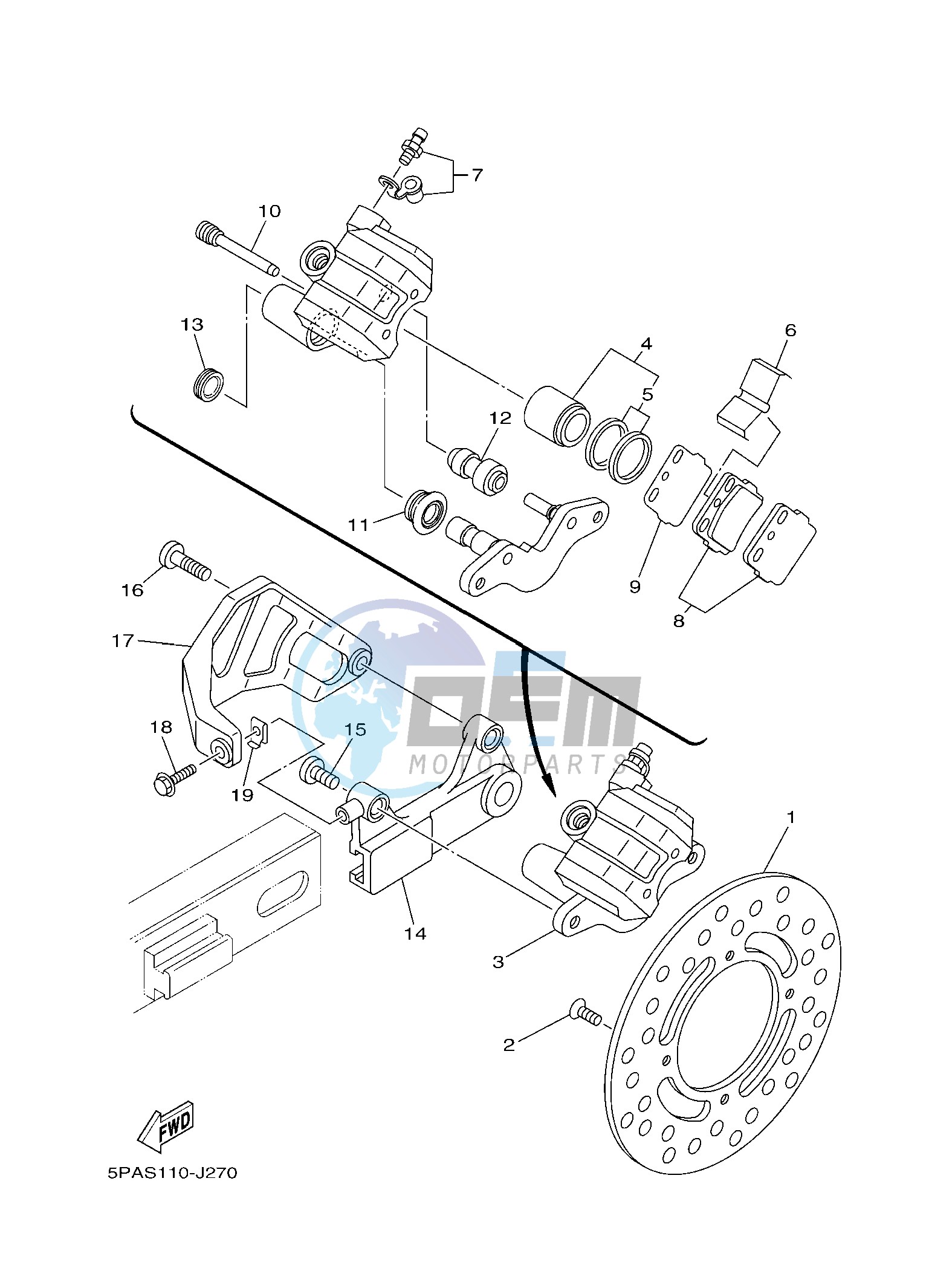 REAR BRAKE CALIPER