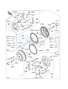 KAF 950 E [MULE 3010 TRANS4X4 DIESEL] (E8F) E8F drawing FRONT HUBS_BRAKES