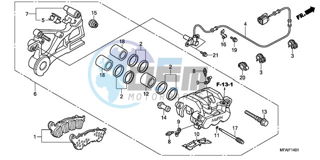 REAR BRAKE CALIPER (CBF1000A/T/S)