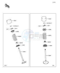 Z1000SX ZX1000LGF FR GB XX (EU ME A(FRICA) drawing Valve(s)