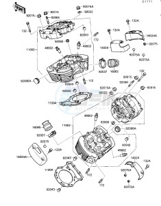 VN 1500 B [VULCAN 88 SE] (B1-B3) [VULCAN 88 SE] drawing CYLINDER HEAD