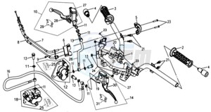 CITYCOM 300 EFI drawing HANDLEBAR / BRAKE LEVERS / BRAKE CALIPER