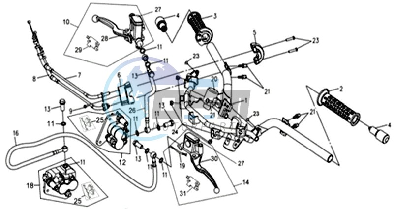 HANDLEBAR / BRAKE LEVERS / BRAKE CALIPER