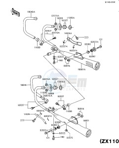 ZX 1100 A [GPZ] (A1-A2) [GPZ] drawing MUFFLERS -- ZX1100-A2