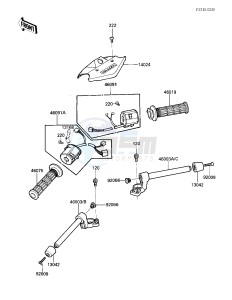 ZX 900 A [NINJA] (A1-A2) NINJA 900 drawing HANDLEBAR