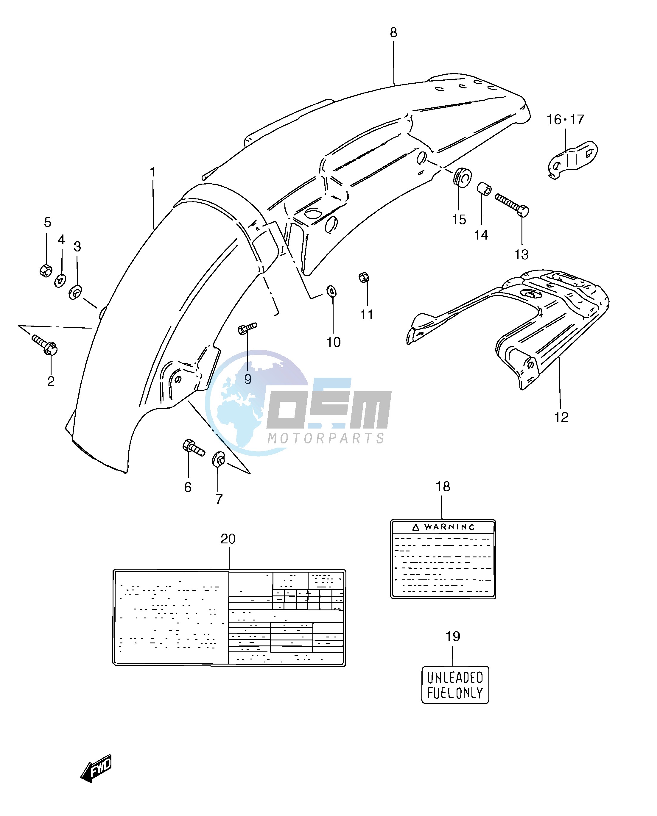 REAR FENDER (TS185ERCV P9 TS185ERW TS185ERX)