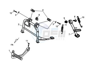 FIDDLE II 125 drawing CENTRAL STAND - SIDE STAND - KICKSTARTER PEDAL