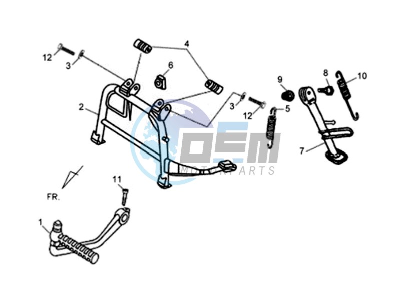 CENTRAL STAND - SIDE STAND - KICKSTARTER PEDAL
