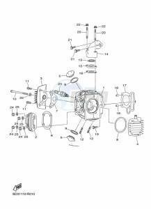 YFM90R (BD3C) drawing CYLINDER HEAD