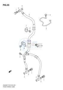 AN400 (E3-E28) Burgman drawing FRONT BRAKE HOSE (AN400K7 K8 K9 L0)