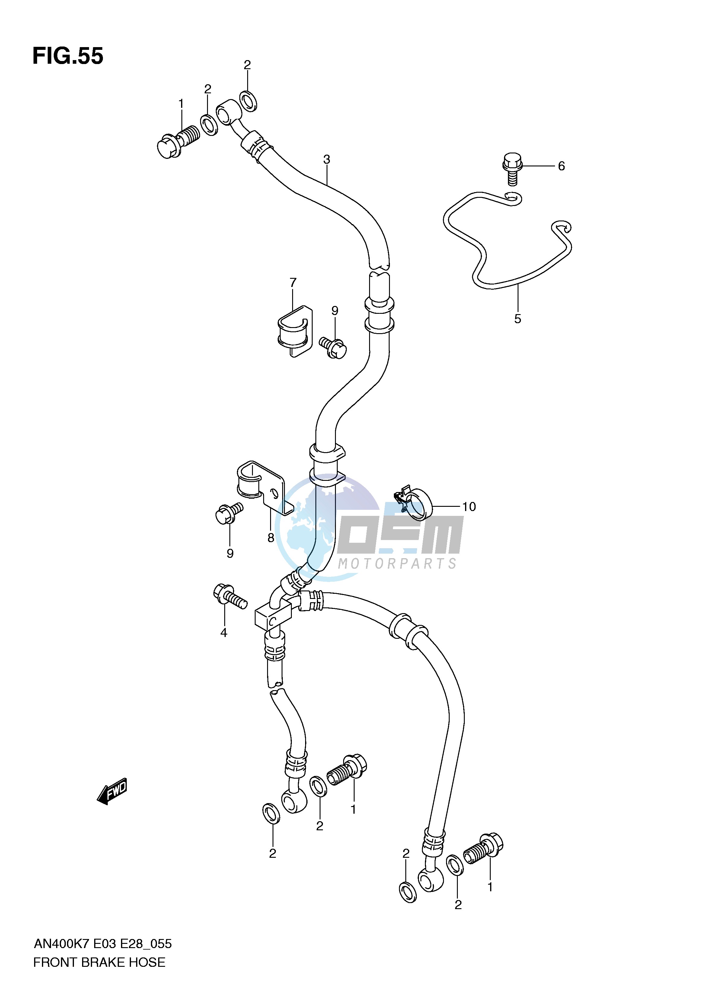 FRONT BRAKE HOSE (AN400K7 K8 K9 L0)