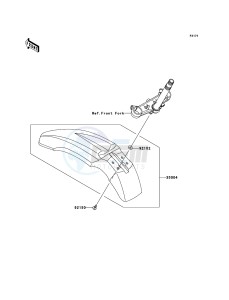 KLX125 KLX125CBF GB XX (EU ME A(FRICA) drawing Front Fender(s)