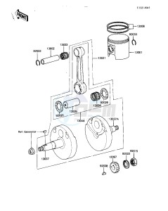 KDX 80 B [KDX80] (B2-B3) [KDX80] drawing CRANKSHAFT_PISTON -- KDX80-B3- -