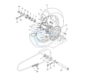 YZ LC 125 drawing REAR WHEEL