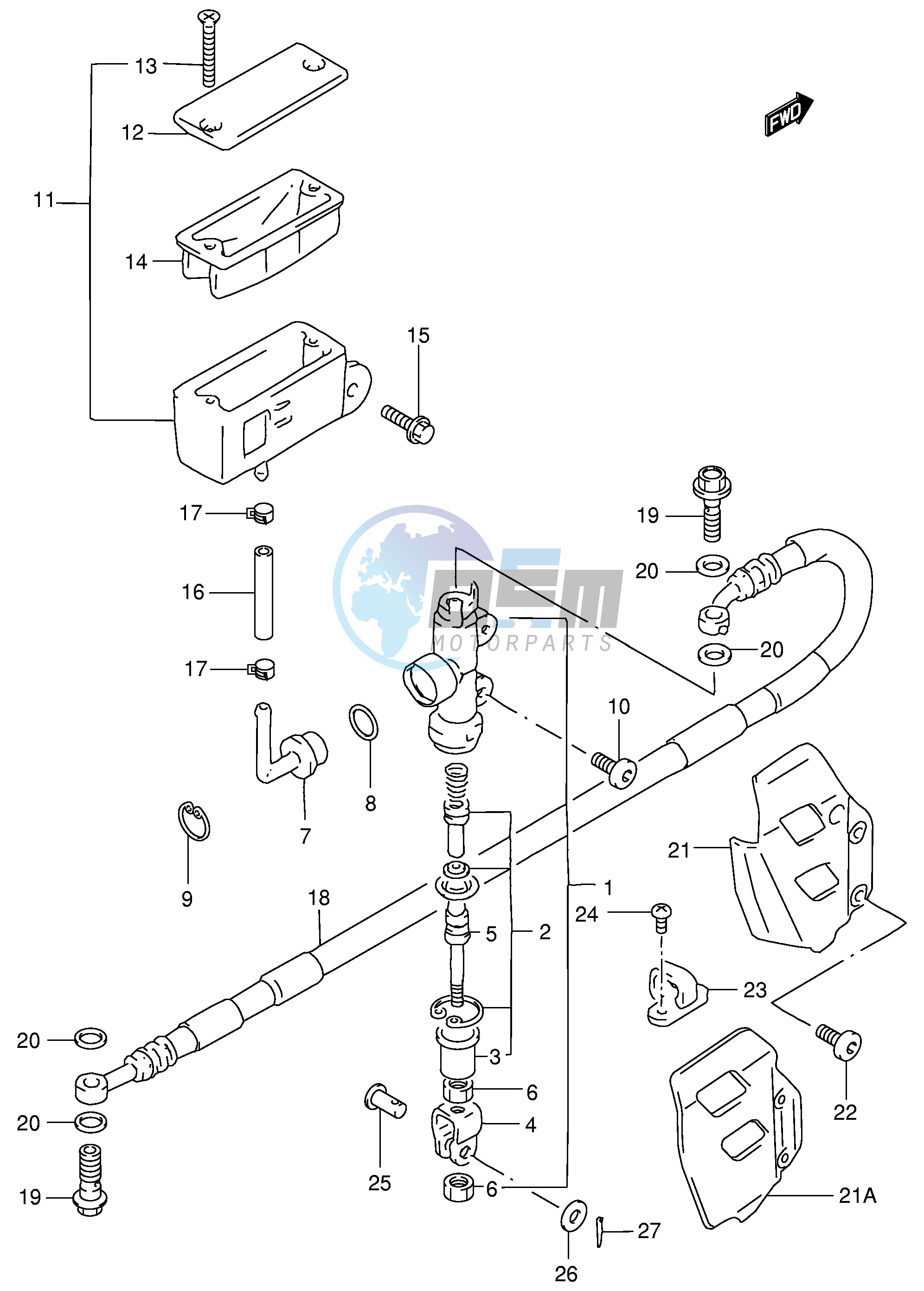 REAR MASTER CYLINDER (MODEL V W X Y)