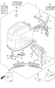 DF 175 drawing Engine Cover (White)