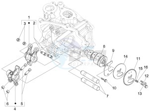 GTV 125 4T Navy (Euro 3) drawing Rocking levers support unit