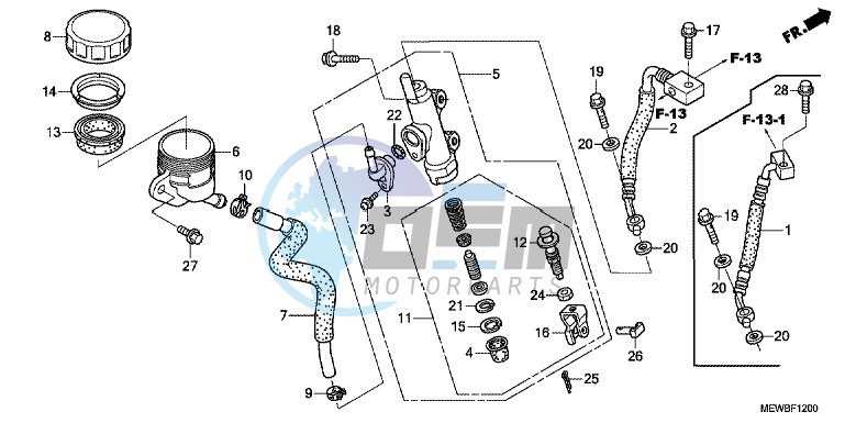 RR. BRAKE MASTER CYLINDER