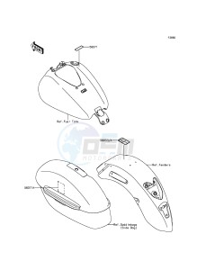 VULCAN 1700 NOMAD ABS VN1700DFF GB XX (EU ME A(FRICA) drawing Labels