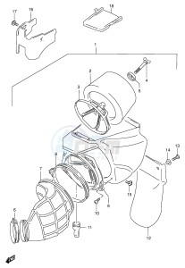 RMX250 (E1) drawing AIR CLEANER