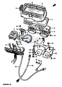 GSX550E (F-G-H) drawing SPEEDOMETER-TACHOMETER (GSX550EF EUF EG EUG EUH)