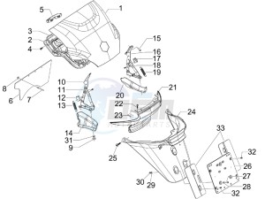 MP3 125 ie Touring drawing Rear cover - Splash guard