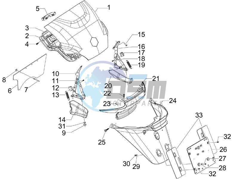 Rear cover - Splash guard