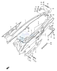 GSX750F (E2) drawing FRAME COVER (MODEL N)