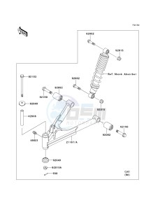 KLF 250 A [BAYOU 250] (A1-A3) [BAYOU 250] drawing FRONT SUSPENSION