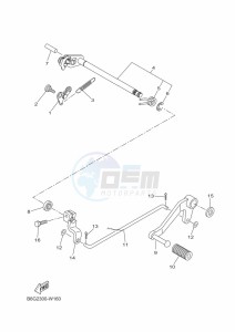 MT-125 MTN125-A (B6G3) drawing SHIFT SHAFT