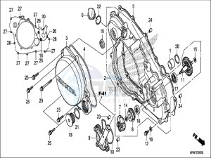 CRF250RH Europe Direct - (ED) drawing R. CRANKCASE COVER/WATER PUMP