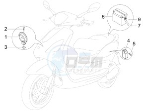 Fly 50 4t (NSE1000U03) drawing Remote control switches - Battery - Horn