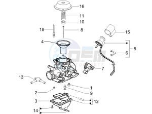 GTS 125 4T E3 UK drawing Carburetor components