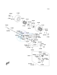 KSF 90 A [KFX90] (A7F-A9S) A7F drawing REAR HUB