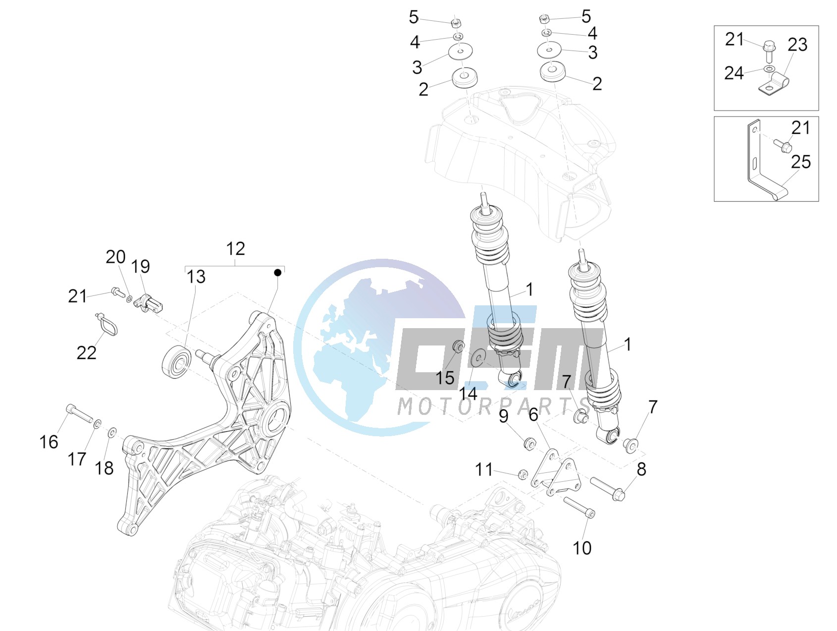 Rear suspension - Shock absorber/s