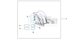 CB600F9 UK - (E / MKH) drawing HUGGER QUASAR SILVER METALLIC