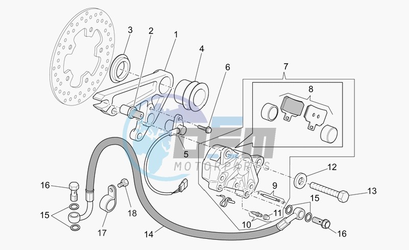 Rear brake caliper