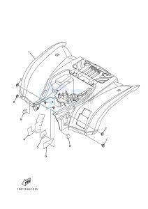 YFM300 RAPTOR 300 (1SC1) drawing REAR FENDER