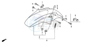 CB1300F CB1300SUPER FOUR drawing FRONT FENDER