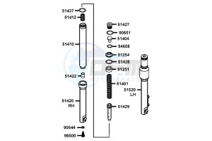 PEOPLE S 50 4T from 05-2009 drawing Separated Parts Of FrFork