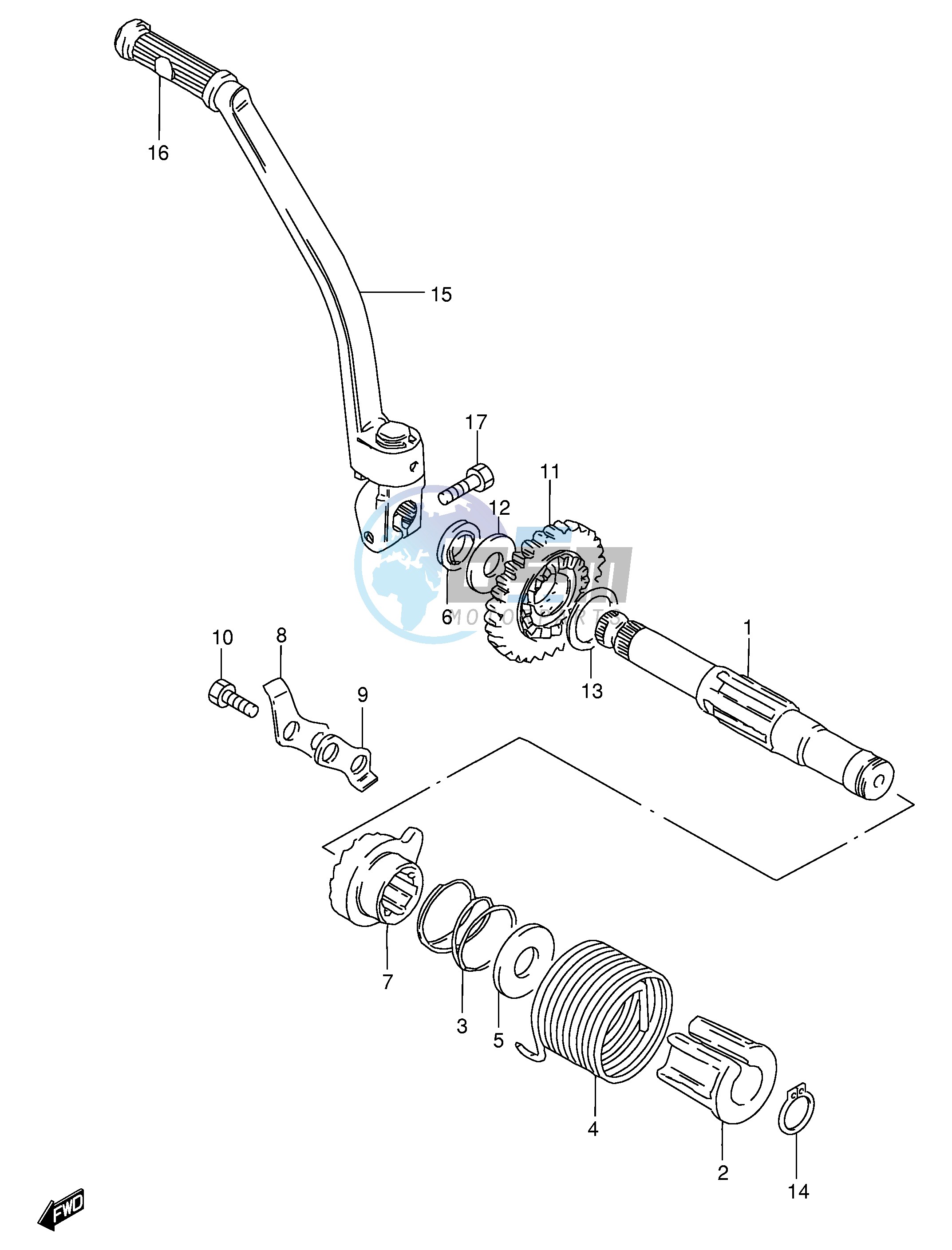 KICK STARTER (GS125Z D,GS125UR E71)