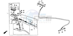 VFR750F drawing CLUTCH MASTER CYLINDER