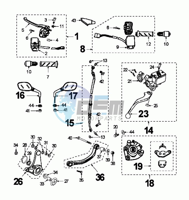 BRAKE CALIPER * HENG TONG* BRAKE LEVER DOMINO