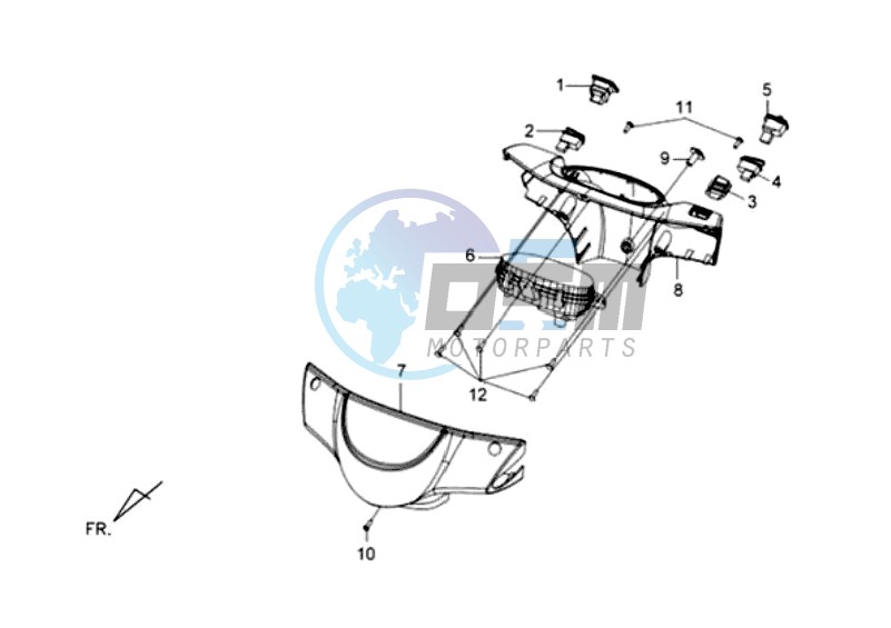 HEAD LIGHT COVER / SPEEDOMETER COWL / MIRRORS